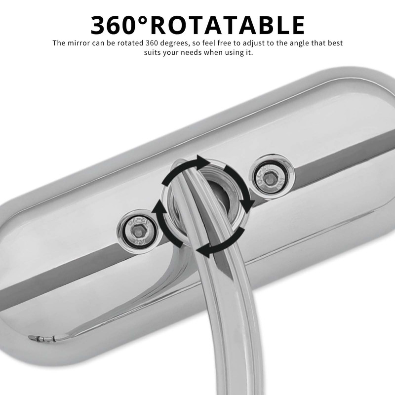 Chrome 8mm 10mm Motorcycle Oval Rearview Mirrors Compatible with Harley