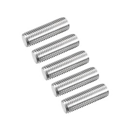 TOP-VIGOR 5Pcs M14 x 50mm Fully Threaded Rod, 304 Stainless Steel Right Hand Threads Rods, Fully Studding Rod Bar for Anchor Bolts, Clamps, Hangers and U-Bolts