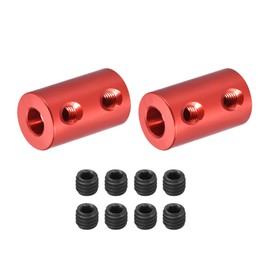 DMiotech 2 Pack 5-6mm Bore L20XD12 Rigid Coupling Shaft Coupling Joint Connector w Screws Aluminum Alloy Motor Shaft Connector for 3D Printer Red