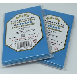 docsmagic.de 200 Premium Bi-Color Card Sleeves Mat Light Blue/Black Standard Size 66 x 91