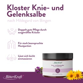 Bitterkraft! Kloster Knee and Joint Ointment According to Hildegard von Bingen | 100 ml | with Arnica, Beinweill, Rosemary & Sea Buckthorn | Nourishes Stressed Skin Areas | Promotes Blood Circulation