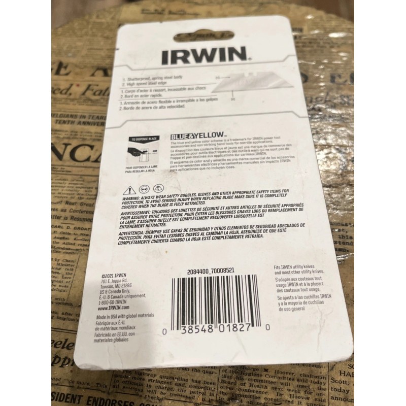 Irwin 100-Pack Irwin 2084400 Heavy Duty Bi-Metal Utility Knife Blades
