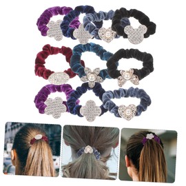 Outanaya 10pcs Crystal Hair Bands for Women High Elasticity Seamless Ponytail Holders Stylish Water- Hair Accessories Random Styles