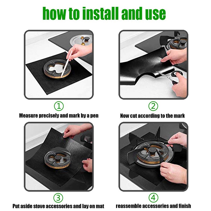 Stove Burner Covers,0.3 MM Double Thickness,8 Pack,Gas Stove Burner Liners,Non-stick