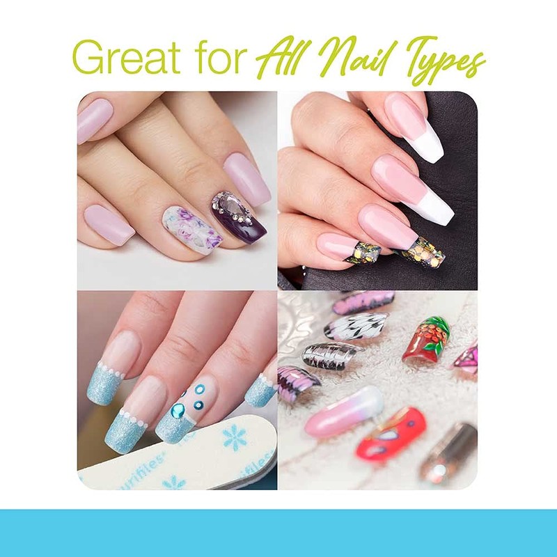 Flowery Purifiles Standard Pink Core Disinfectable Nail Files, 80/100 Grit,