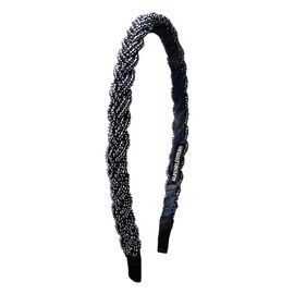 Alpenflüstern Costume Headband Beads Braided Look – Women's Hair Accessories Braided Hair Band Non-Slip for Dirndl (in Traditional Colours) ADV138 (Blue/Grey)