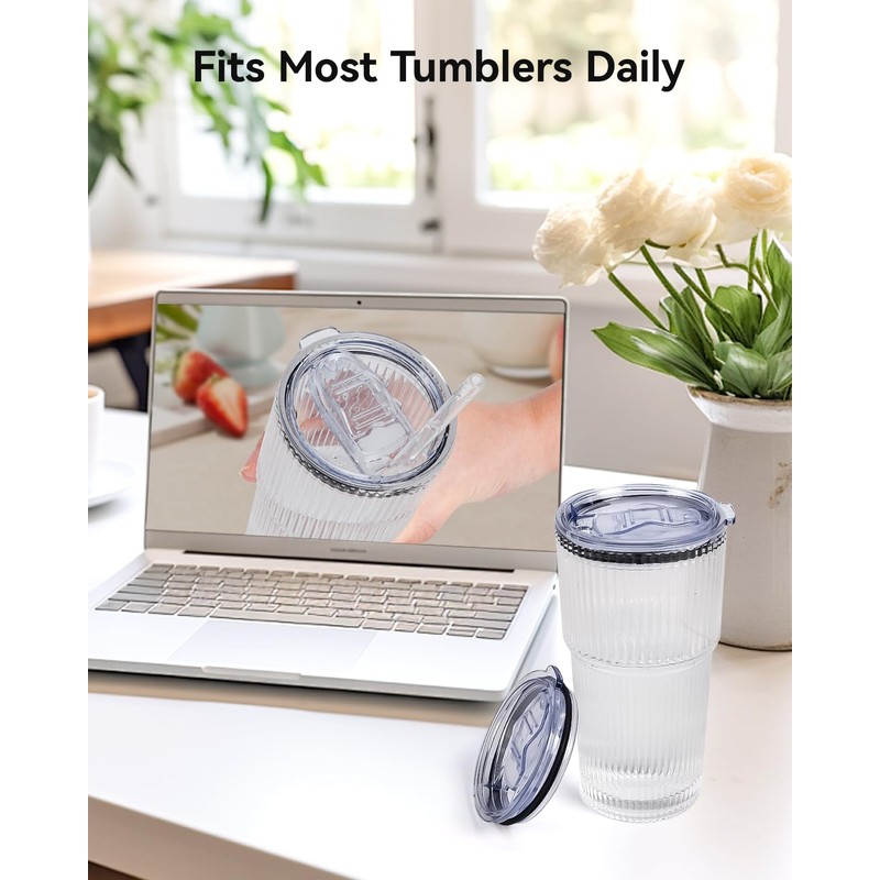 SUNRAYNEST Replacement Lids for 20 oz Tumblers, 2 Pack, Splash-Resistant