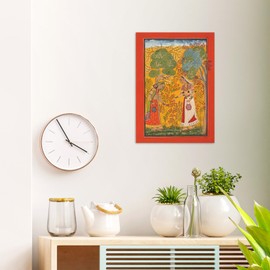 Indian Art Vintage Print Poster Vasanti Ragini Ragamala Series Women Sari Hindu Painting (A3 Unframed)