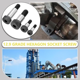 The Lord of the Tools 20Pcs Socket Shoulder Bolts M5 M6 M8 M10 Hexagon12.9 High Tensile Carbon Steel Shoulder Bolts for Textile Hydraulic Machinery Industries