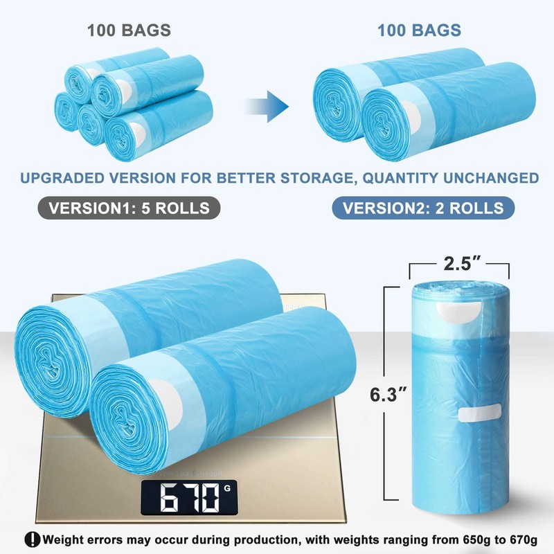 4 Gallon Trash Bags Drawstring 100 Count, JUKFITA Strong Small