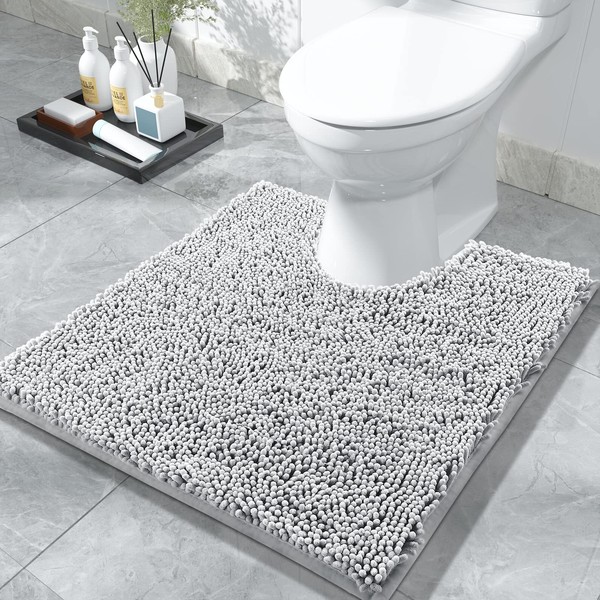 Yimobra Toilet Rugs U-Shaped 24x24, Extra Soft and Absorbent Microfiber