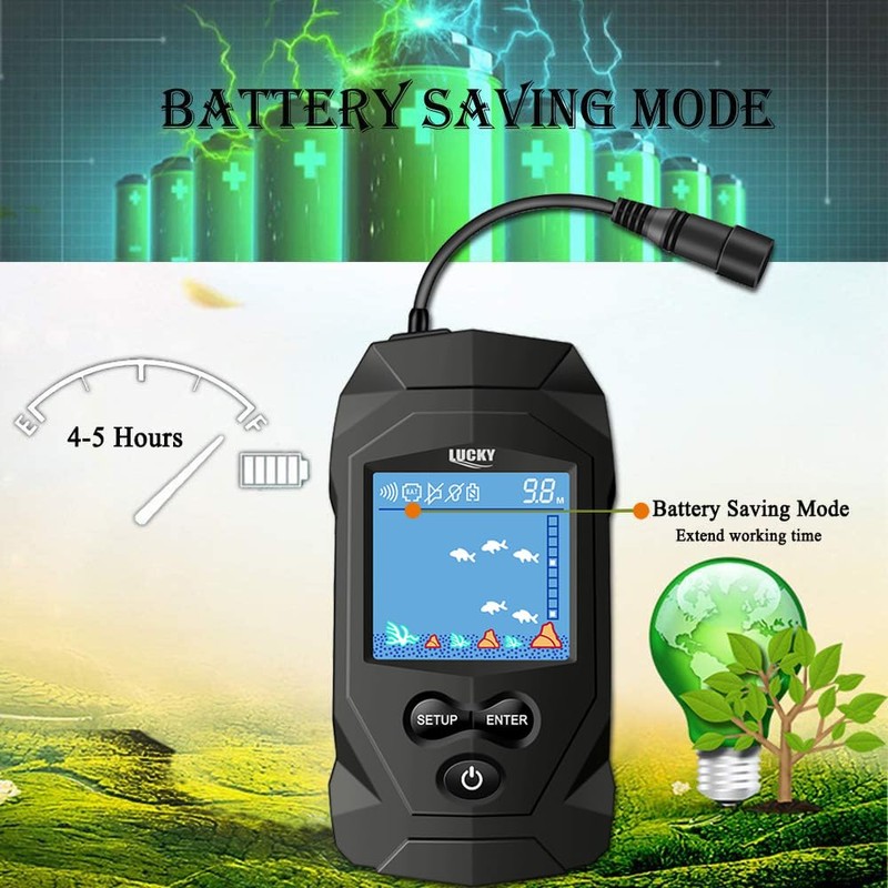 LUCKY Marine Portable Fish Finder Transducer Fishing Kayak Depth Finder