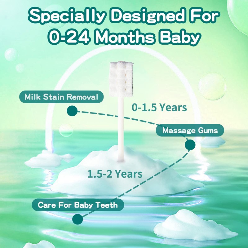 Esonto Baby Tongue Cleaner Baby Toothbrush 30Pcs Disposable Infant Toothbrush