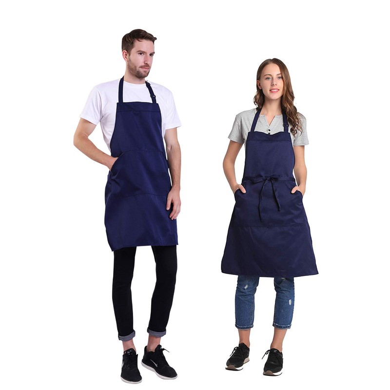 BIGHAS Adjustable Bib Apron with Long Ties for Women Men