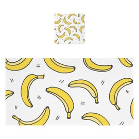Cartoon Banana Cotton Towel Set 2 Piece, 1 Bath Towels 1 Washcloth, Soft Fast Dry Super Absorbent Face Hand Towel for Bathroom Hotel Gym Spa and Beach
