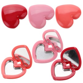 LALAFINA 16 piezas de bálsamo cosmético para pintalabios, espejo facial, forma de labios, mini plástico con frascos, loción, sombra, maquillaje, corazón, tapas vacías, sombra de ojos, para rellenar,
