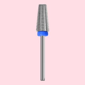SQULIGT Tungsten Nail Drill Bit, 5 in 1 Carbide Tapered, 3/32" Shank, Two Way Rotate Use, for Nails Fast Removing Acrylic Nail Hard Gels Cuticle Nail Efile Bit for Nail Drill Machine (Medium, Silver)