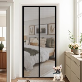 Magnetic Door Screen Fit Door Size 38 x 82 Inch, Fiberglass Mesh Auto Closer Door Screen with Closure Weighted Bottom, Durable Magnetic Screen Door for Bedroom Air Conditioner Room