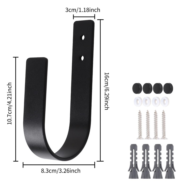 OCIOLI Modern Curtain Tiebacks Wall Mount Solid Aluminum U Shaped