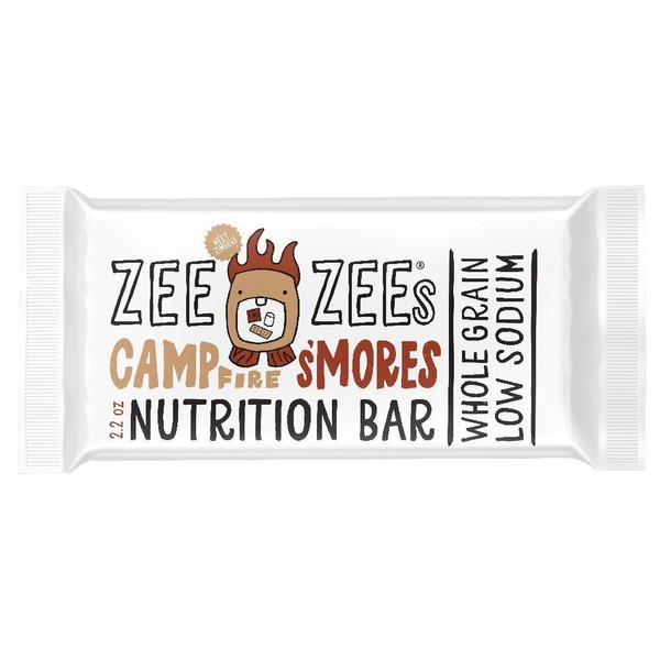 Zee Zees Campfire S'mores Soft Baked Bars, Nut-Free, Whole Grain, Naturally Flavored and Colored, 2.2 oz Bars, 24 pack