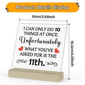 Humorous Coworker Gifts Acrylic Plaque with Wooden Base Humor Work Gifts for Colleague Friend Manager Boss Work Besties Employee Novelty Gifts Clear Desk Decorative Sign Christmas Retirement Gifts