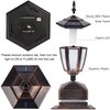 Dynaming 4 Pack Solar Flame Post Lights Outdoor, Solar Powered