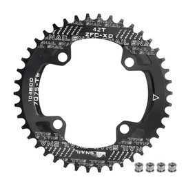 BESNIN Bike Chainring 104 BCD 30T 32T 34T 36T 38T 40T 42T 44T 46T 48T 50T 52T Round Narrow Wide Single Chain Ring for 7 8 9 10 11 12 Speed MTB BMX Road Bike (Black, 42T Round)