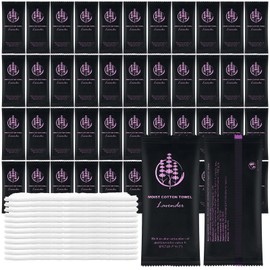 Moist Cotton Towel Bulk Moist Towelettes Individually Wrapped,White Towel Services,Refreshment Pre Moistened Towels for Dentist Travel Sport Party Hotel （Lavender,100)