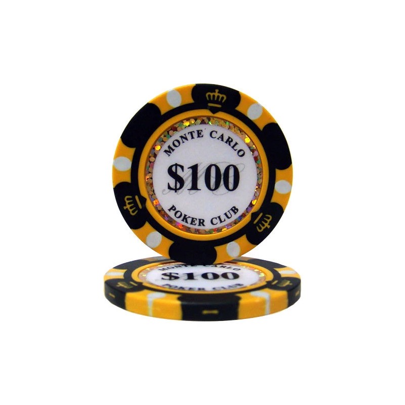 New Bulk Lot of 200 Monte Carlo Poker Chips -