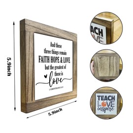 Religious Box Sign, These Three Things Remain Faith Hope and Love but the Greatest of These is Love, Wooden Plaque Gift Tabletop, Love Sign, Scripture Sign, Christian Home Decor, Family Room Decor