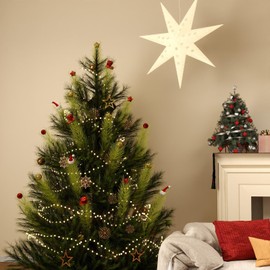 Christmas Tree Topper 12 Pcs, 16 Inch Lime Green Curly Tree Picks with Ball/Star/Cap/Boot, Artificial Green Stems for Christmas Home Wreath Craft Decoration Supplies