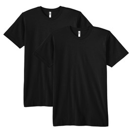 American Apparel Fine Jersey T-Shirt, Style G2001, Multipack, Black (2-Pack), Medium