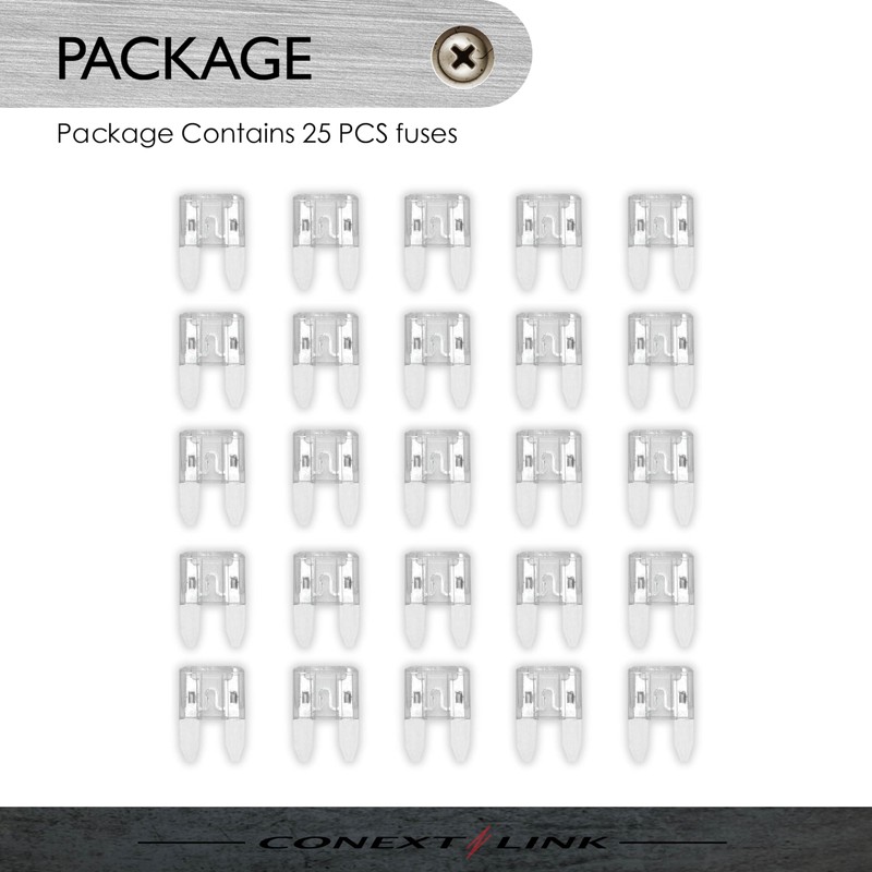 Conext Link 25 Amp ATM Fuse (25 Pack), Zinc Plated