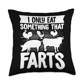 I Only Eat Something That Farts Smoker Grill Barbecue Meat Throw Pillow
