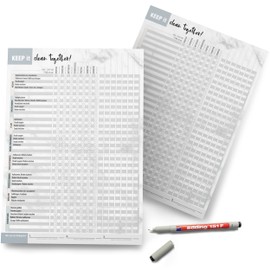Task Planner Cleaning Plan Wipeable with Pen - Household Planner with Reward System Children for Family & Flatshare | Household Plan as Weekly Planner for Household Tasks (Sheet Wipe)