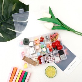 Set of 4 Storage Boxes with Lid, 24 Compartments, Storage Boxes, Storage Boxes with Lid, Plastic Box with Lid, Storage Boxes, Toy Storage Box, 24 Compartments