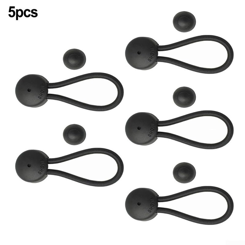 5 PCS Bungee Shock Cord Clip with Knobs, Pull Tie