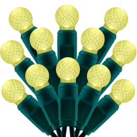 SWEET SHINE 100 Warm White Raspberry One-Piece LED Christmas Lights, 33 ft Green Cord High Waterproof UL Certified G12 Outdoor String Lights (Warm White)