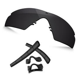 TRUSHELL Replacement Lenses & Rubber Kits for Oakley Si Ballistic M Frame 2.0 Sunglass Dark Black - Polarized