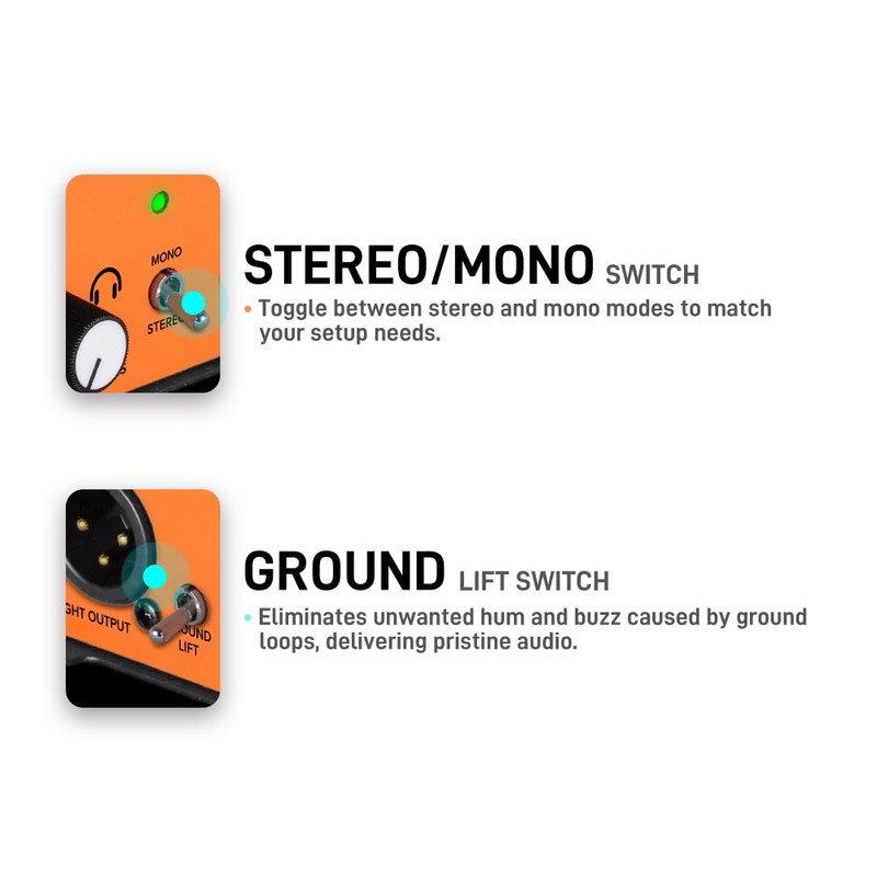 StudioMan MOB-2 Active USB Audio DI Box, 2-in-1 Direct Injection
