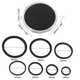 PATIKIL Coin Snap Holder 24pcs Silver Dollar Coin Holder Collector Coin Case with Foam Gasket for Square 16/20/25/27/30/38/46mm Coins, Clear Black