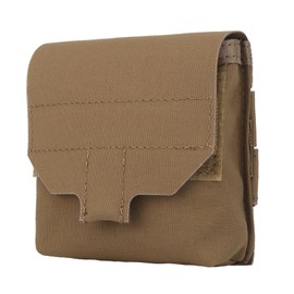 SABADO Tactical Mini Molle Utility Pouch, 4x4x1.2 inches, 1.30 ounces, Coyote Brown, Nylon, Hook and Loop Closure, 1 Pocket, Individual First Aid Kit, EDC Gear