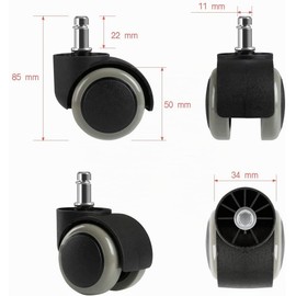 Lihao 5 Ruedas para Silla de Oficina Universales Resistentes a la Abrasi?n