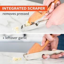 Full Circle Crushed It, Easy-Clean Stainless Steel Garlic Press: Effortless Crushing and Quick Clean-Up. Dishwasher safe, Silver