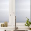 Mangobox Privacy Window Film, Non Adhesive White Strips Vinyl Glass