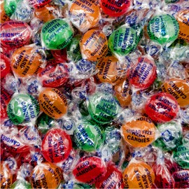 Sugar-Free Fruit Hard Candy Mix - 1 Pound Pack (About 75 Count) - Cherry, Lime, Orange - Individually Wrapped