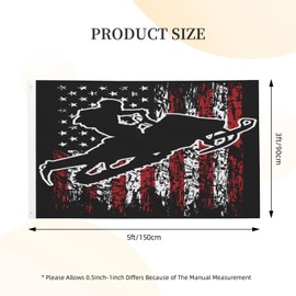 KOSUES Vintage American Flag Snowmobiling Snowmobile Rider Flag 3x5 Ft Double-Sided Wall Hanging Banner Vertical Garden Flags Party Yard Outside Flag With Metal Grommets Indoor Outdoor Decorative Sign