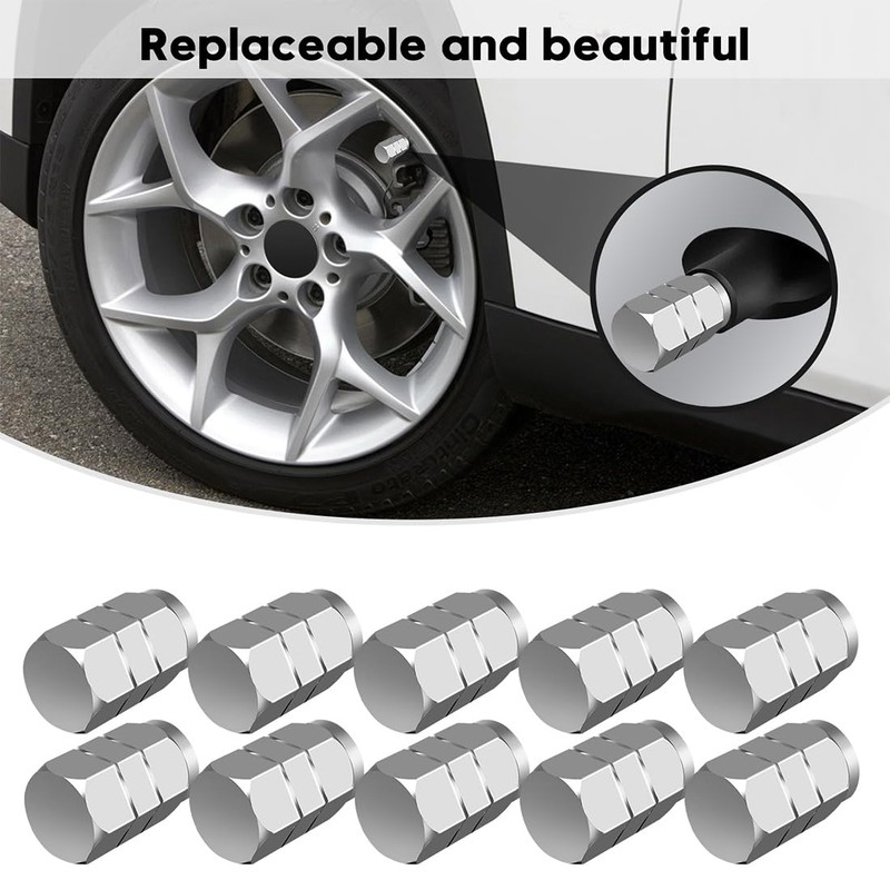 Aluminum Valve Stem Caps, 12 Pack - Universal Car Tire