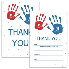 Color Thank You Cards for Kids, Fill In The Blank Thank You Cards for Color Art Theme Birthday Party Supplies Decor, Thank You Notes for Girls, 20 Cards With 20 Envelopes – (Ganxie07)