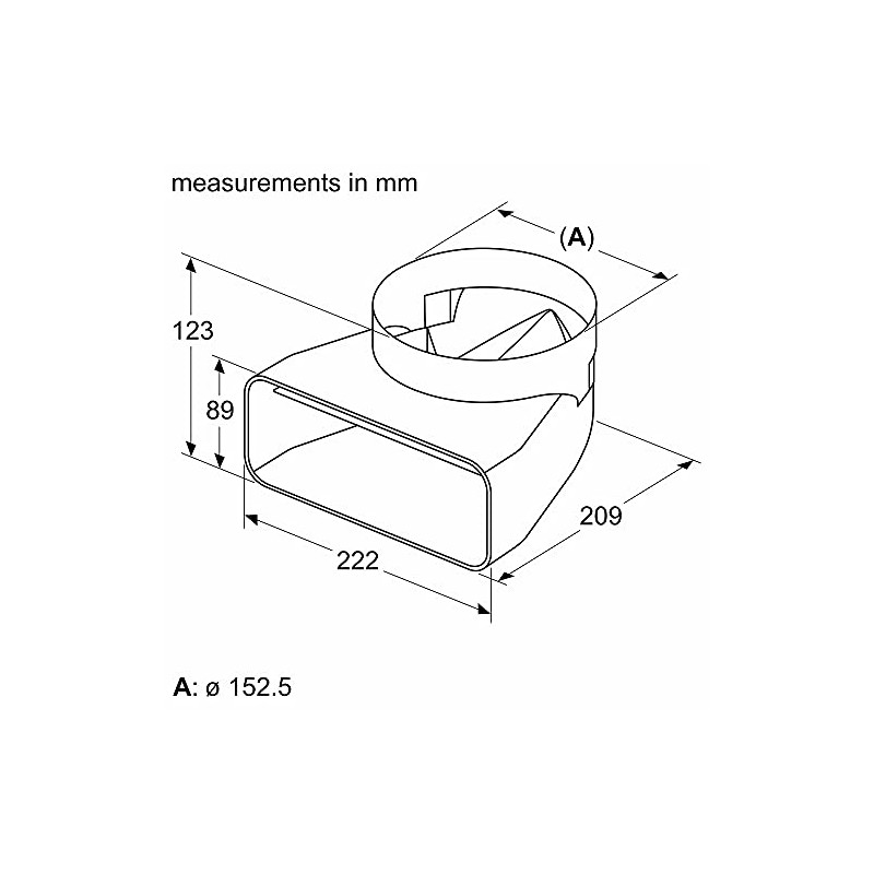 90° Adaptor Piece Round / Flat